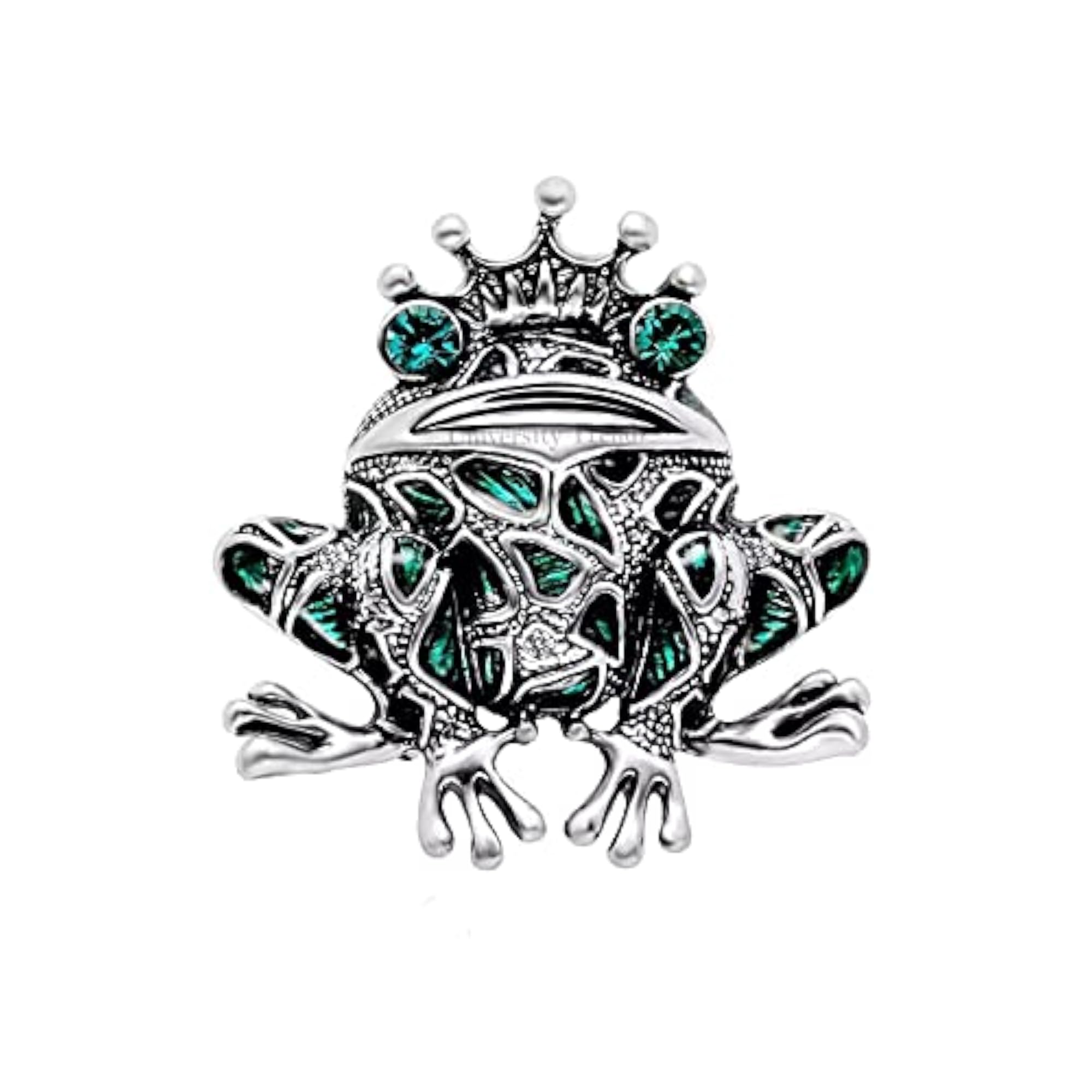 Green Austria Rhinestone Crystal Frog Brooch Pin, Charming Design